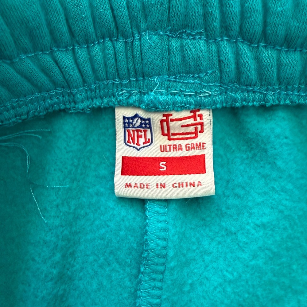 Ultra Game NFL Miami Dolphins Sweatpants Mens Small Teal Orange Joggers Fleece - Picture 3 of 8